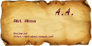 Abt Absa névjegykártya